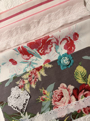 Vintage tablecloth fabric project bundle for sewing projects, pillows, totes!