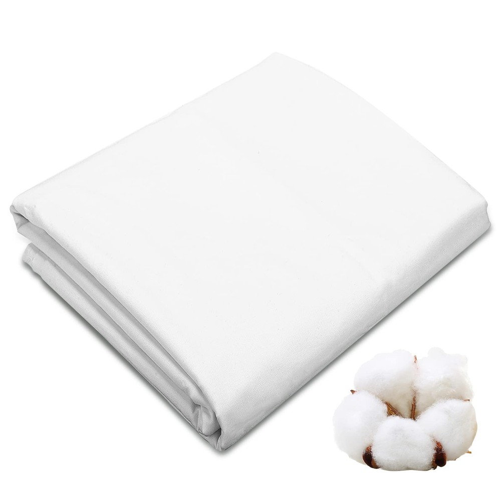 Tudomro 2 Yard 100% Cotton Muslin Fabric White, 59 Inches Wide Natural Cotton…
