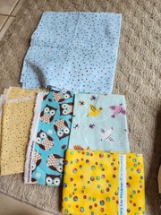 2 lb. box of Flannel Fabric Scraps, some large pieces.