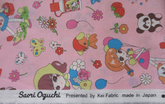Retro Girls on Pink by Saori Oguchi Made in Japan 3 Yards