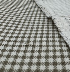 Brown White Gingham Heavyweight Cotton Decor Fabric 1Y #19