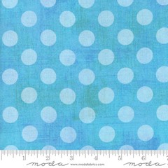 Moda GRUNGE HITS THE SPOT Turquoise Blue Dots 30149 54 Basic Grey QUILT FABRIC