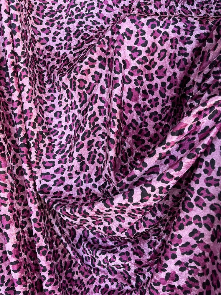 5 Yards x 60” Width VALENTINE SPECIAL! Pink Velvet Animal Leopard Print Fabric
