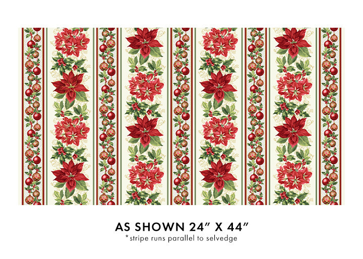 BENARTEX FABRICS #13461M-90 A B0TANICAL CHRISTMAS BORDER PRINT BTY