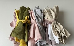 50 Pcs Mix Linen scraps bundle colored linen offcuts, fabric remnants scraps