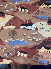 Farms Countryside Fabric Traditions 1992 Cotton Fabric 1/2 Yard (18” By 44”) New