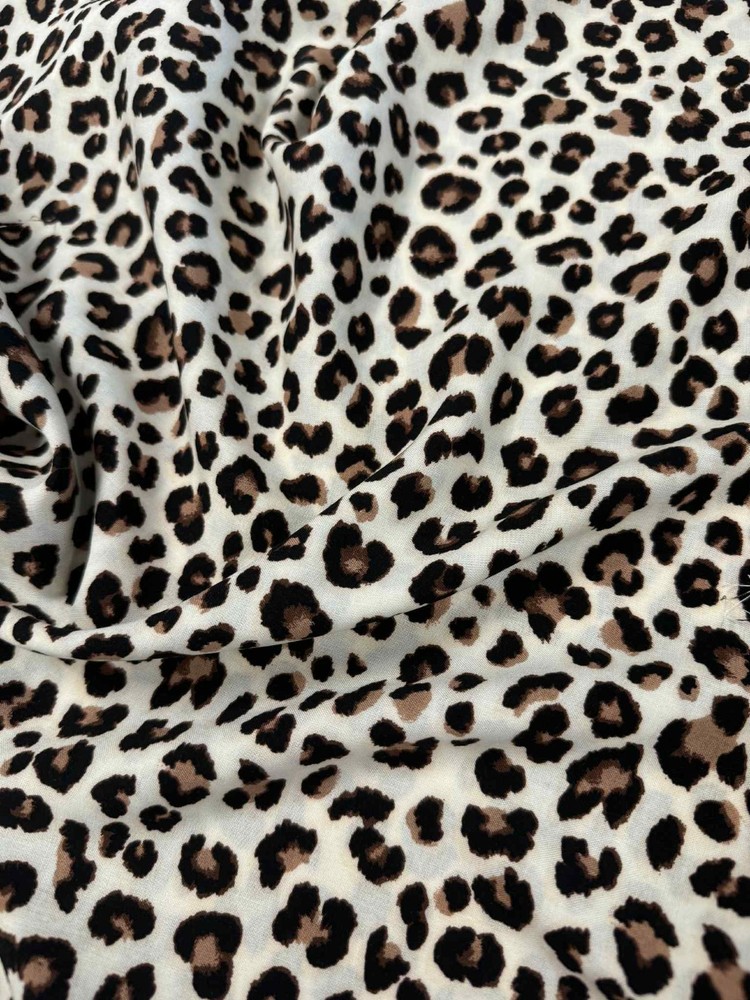 Leopard or Cheetah Spots Animal Print – 100% Rayon Challis Fabric