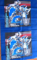 1 panel 18″ Square TRANSFORMERS Quilt/Pillow Blocks, Makes 4 Blocks