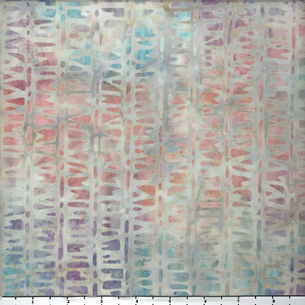 1 Yard Cut of Lunn Fabric Smocked Look Stripe Batik 100% Cotton 4034 Pastel