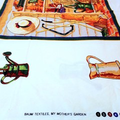 VTG MY MOTHER’S GARDEN Fabric Baum Textiles 12 Panels + 24 Appliques 88″ x 42″