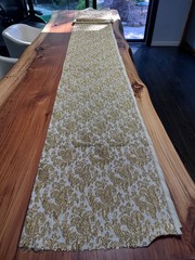 Vintage 1960’s Brocade Fabric in Gold Thread Floral Design -5 1/2 yards