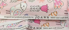 Cartoon Bird Heart Tulips Fabric Pink Cotton Screen Print 200″ Long Butterfly
