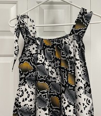 African Wax Print Maxi Flared Sleeveless Dress Snakeskin Design Pockets Size S