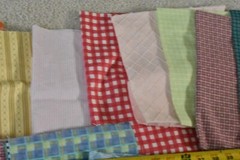 Lot, Striped & Gingham Cotton Pieces & Scraps, 3 Pound & 5 Oz, S123
