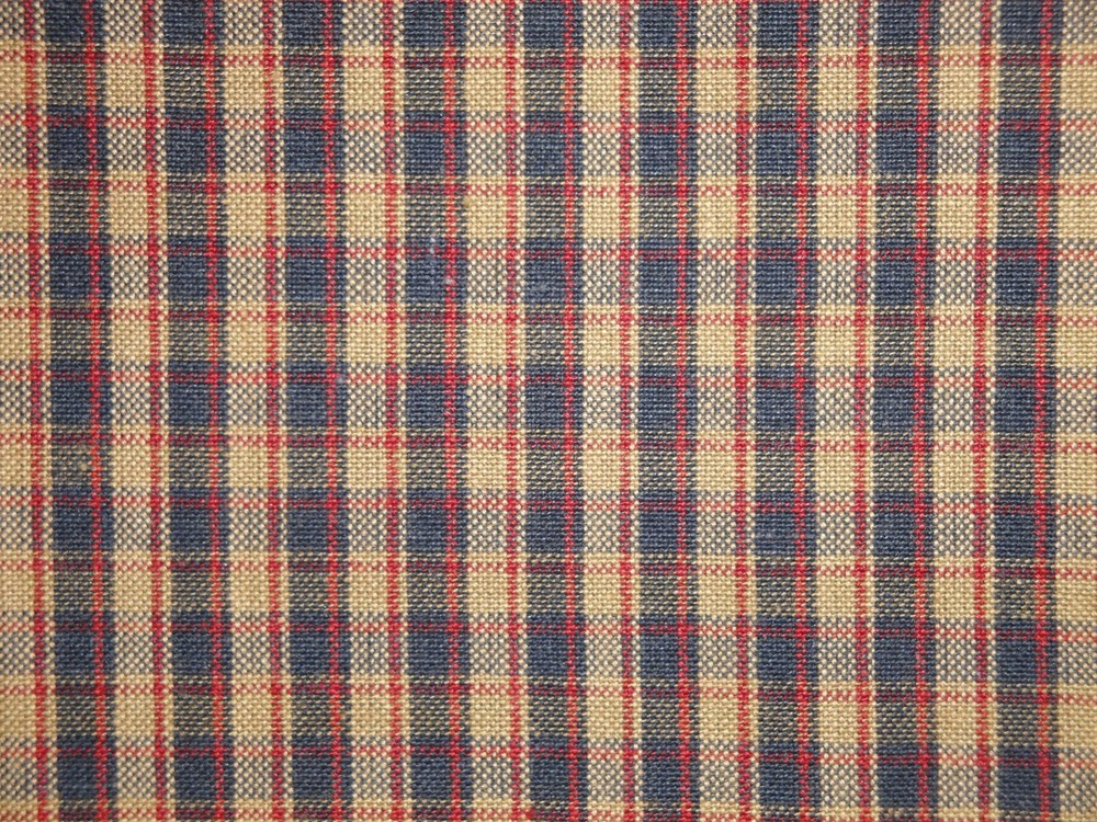 Navy Blue Red Plaid Homespun Sewing Quilt Home Decor Apparel Americana Fabric