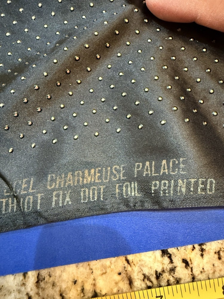 Excel Charmeuse Black Hot Fix Gold Dot Foil Fabric 2+ Yards Dress Formal