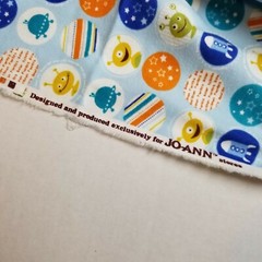Joann Alien Flannel Fabric 3 Yards 108″x44″ Arts & Crafts Cute Rocket Ship U54