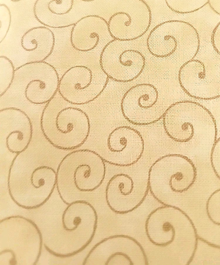Tan Swirl Cotton Fabric 1 Yd 30″ X 60″ Quilt Backing