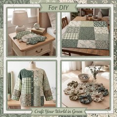 High-Quality Sage Green Fat Quarters – 18×22 Inches, Perfect for DIY Crafts