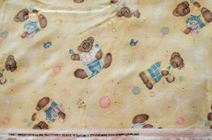Daisy Kingdom Butterfly Bear Flannel Fabric 44″W BTY Vintage Kids Print VGC