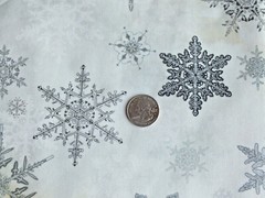 1 yard WINTER CELEBRATION Red Rooster SILVER SNOW FLAKES 25201 cotton fabric OOP