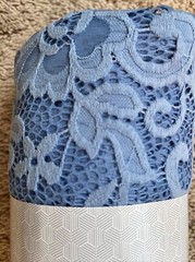 Stone harbor Blue floral 2 Yard Net Fabric Cut NEW