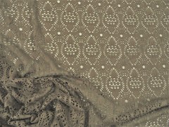 Stretch Lace Apparel Fabric Sheer Abstract Pale Brown WW22