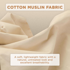 100% Cotton Muslin Fabric by the Yard – Natural Unbleached, Medium Weight Sewing