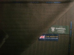 DORMEUIL 95%WOOL+5SHMERE SUITING FABRIC “CASHMERE TOWNTX”MADE IN ENGLAND-3.4m