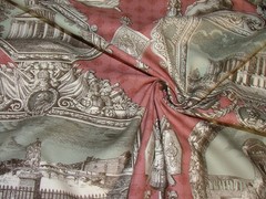 Marvic Textiles Curtain Fabric Les Vues De Paris Mulberry Upholstery Cushion
