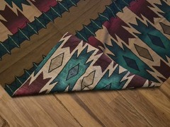 Aztec Style Fabric 5+ Yards x 46 Inches Cotton Maroon Red Green Chevron Pattern