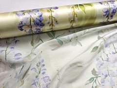 Heavy Natural Silk Flax Charmeuse Material Floral Silk Linen Suit Jacket Fabric