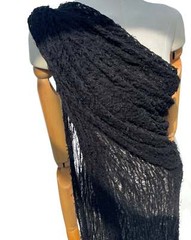 Black Linen Cotton Blended Sewing Fabric By 2 Meters.