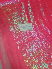 Iridescent Neon Fuchsia Glitz Sequin Fabric / 3mm Sequin on Poly Mesh – Sold BTY