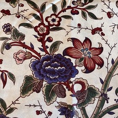Bamboo Lily Floral Trails Cream Purple red Flowers Lily Vine Moda 1.8 Yards