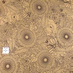 Essex Print by Robert Kaufman, Ink Black on Buff Brown, Cotton Fabric BTY