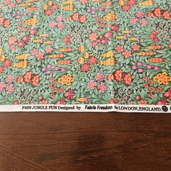 Vintage Floral Fabric Freedom Cotton for Quilting etc Jungle Fun 24 x 43 inches