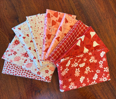New RARE Moda Precuts Candy Kisses 1/2 yard bundle (S/9) Valentine’s Day