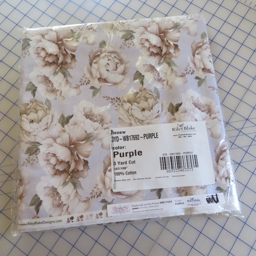 3 Yards Long, Renew Purple Floral ~ 108″ Wide Quilt Backing Width By Riley Blake