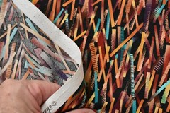 By 1/2 Yd, Colorful Sticks with Metallic-Copper Quilt Cotton, Kaufman/Kahn,P2922