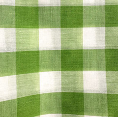 Vintage Large 1 in Gingham Print Fabric Cotton Blend 3 .25 Yds X 44″ Green READ