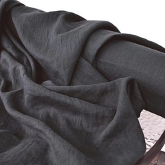 100% Organic Cotton Fabric By The Yard Asphalt Gray Sewing Material Soft Solid