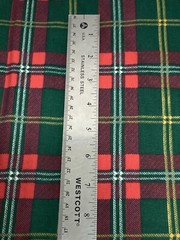 Heavy Canvas Flannel Green Red Yellow White Plaid 5Y x44″W VTG Concord Fabric
