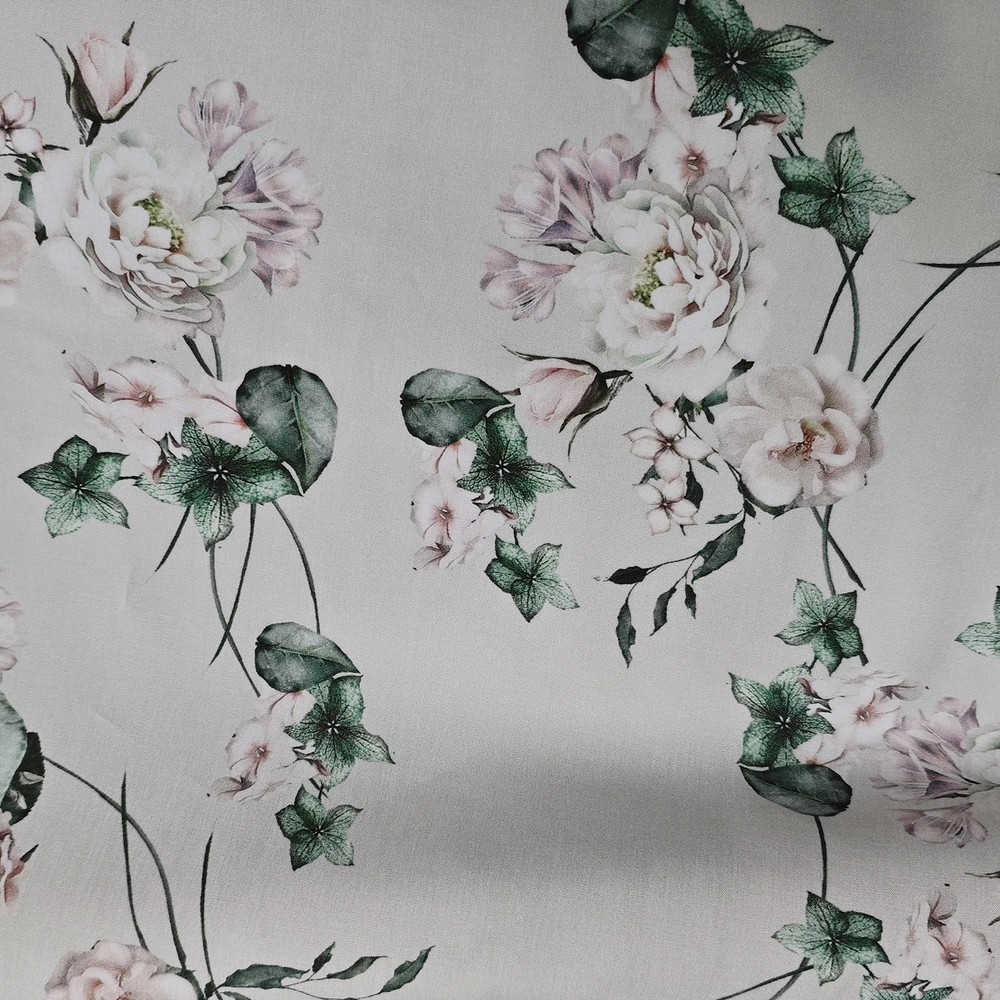 55” Wide By Yards Natural Viscose Fabric Material Flower