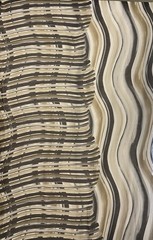 Silk Batiste Horizontal Stripes Vertical Waves Print Fabric By The Yard 54″ Wide