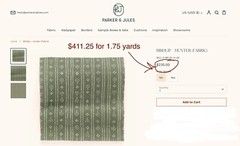 1.75YD PARKER & JULES Birdlip Hunter Colorway 100% Oyster Linen Fabric Belgium