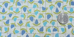 100% Cotton Andover – Shades of Bluish Green Flowers On White – By the Yard