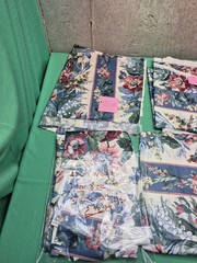 19+ Yards VTG Waverly Carolina Rose Fabric Blue Pink Floral Home Decor Chintz