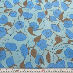 Olive Rose Little Roses by Valori Wells Free Spirit Blue Cotton Remnant 23 x 43