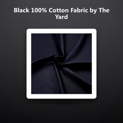 Black 100% Cotton Fabric by The Yard for Sewing DIY Crafting Fashion Design W…
